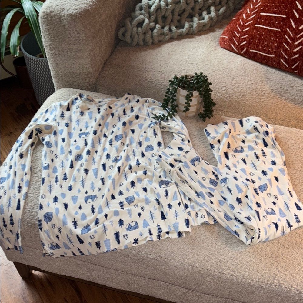 Cozy Blue and White Kids Pajamas
